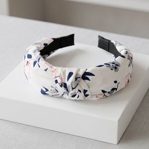 🌸✨ Floral Knot Headband Cream Navy Pink Spring | OS